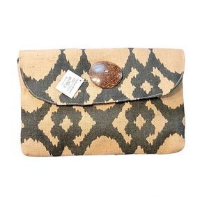 The Royal Standard Hailey Jute Clutch NWT